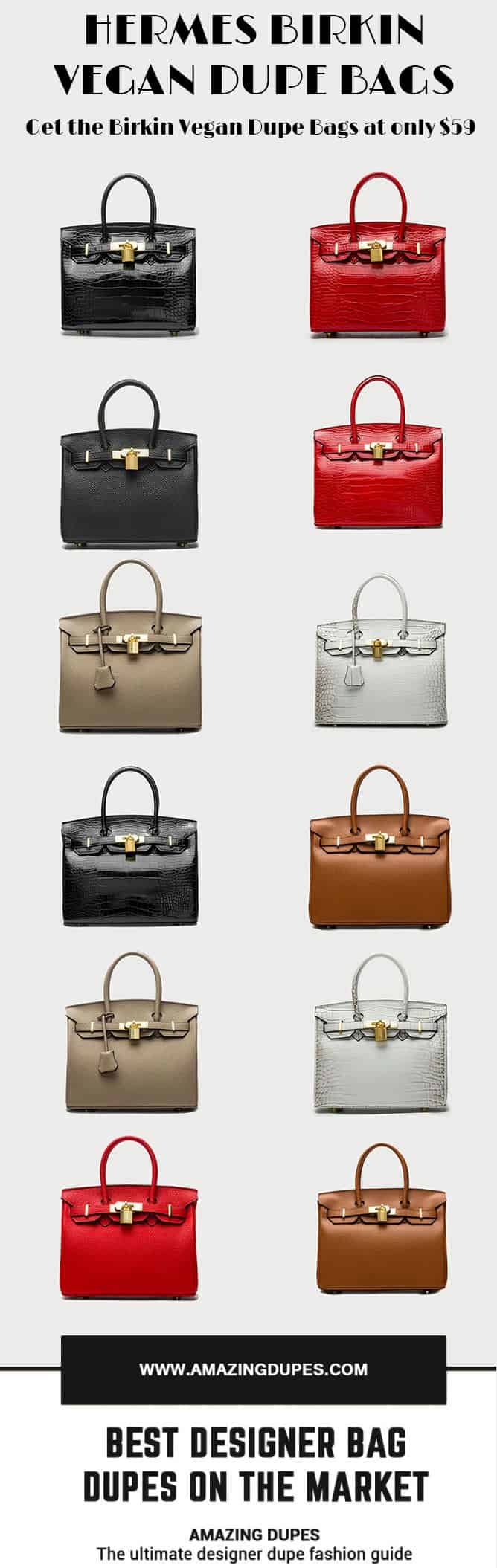 Hermes Birkin Vegan Dupe Bags