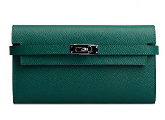 Green long wallet