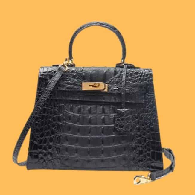 Black Hermes Kelly Croc Dupe