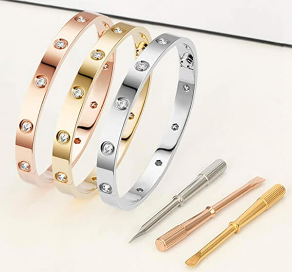 Cartier love bracelet dupe real gold Clearance