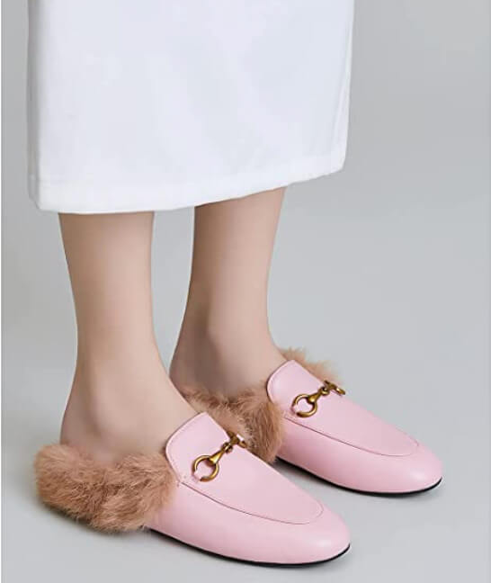Gucci inspired fur mules Clearance