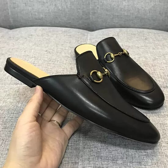 Gucci Fur-Lined Leather Slipper Replica