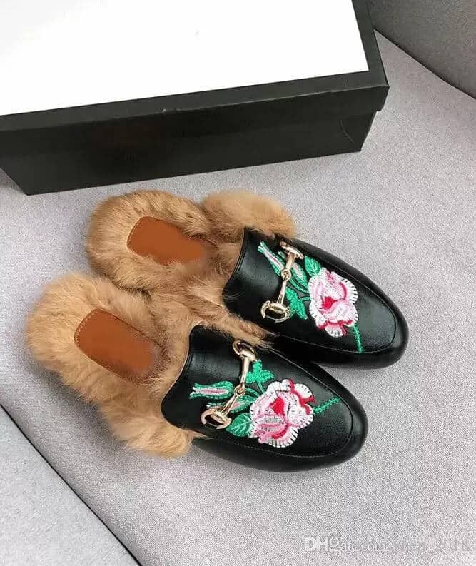 Black Gucci Princetown Loafer Mule