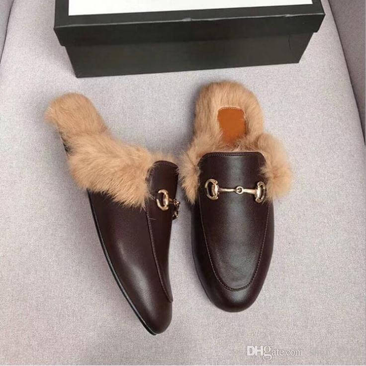 Brown Gucci Princetown Mule