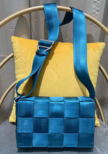 Blue Bottega Veneta Satin Bag