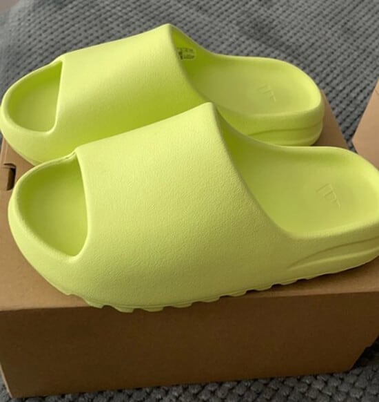 fake yeezy slides green