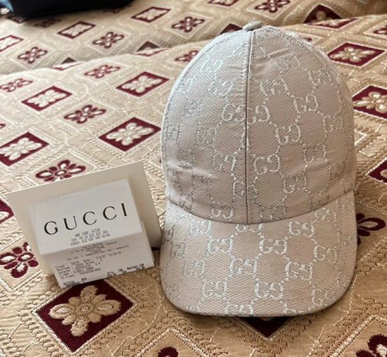 White gucci baseball cap from dhgate