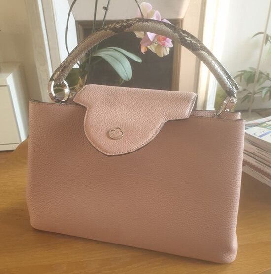 pink leather lv handbag