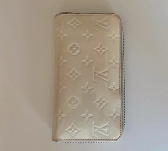 white designer wallet