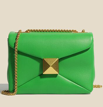 green designer bag