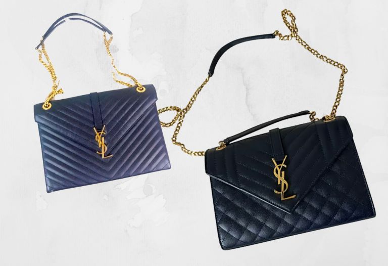 Replica YSL Fake Saint Laurent Medium Envelope Bag In Navy Blue