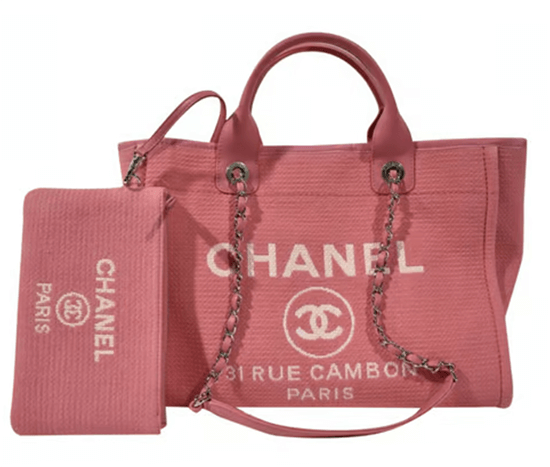 Pink Chanel Deauville Tote. Replica