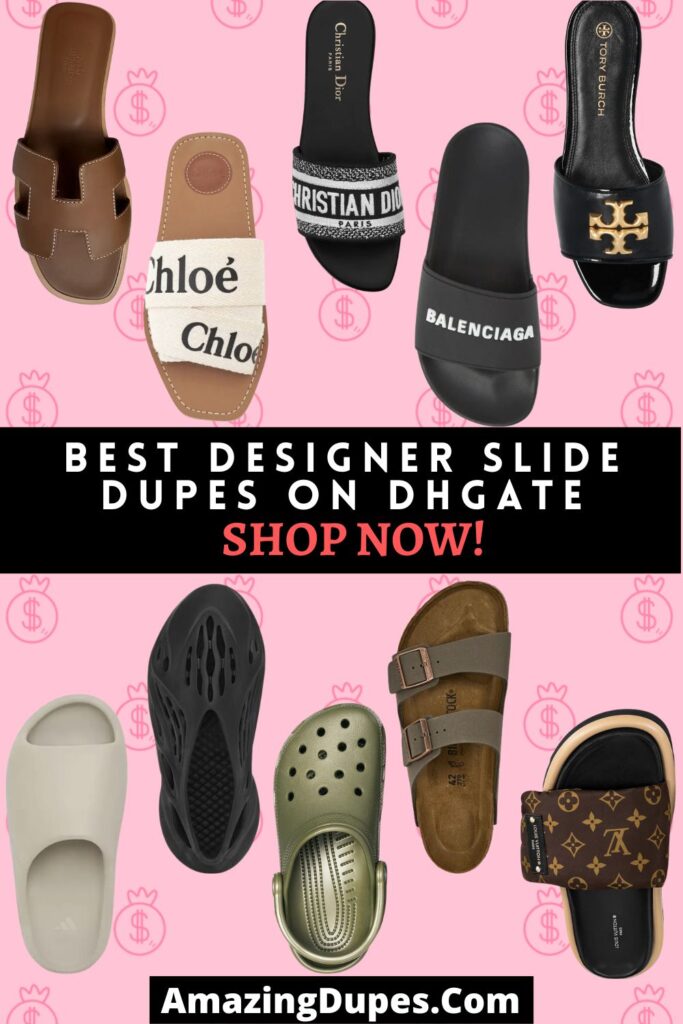 10 of the best designer slide dupes featuring different brand's signature designs
