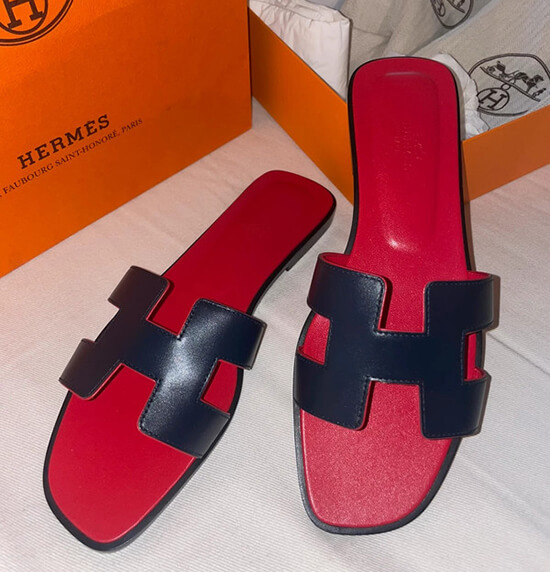 Affordable Hermes sandals dupe in tan leather with iconic H cut-out design