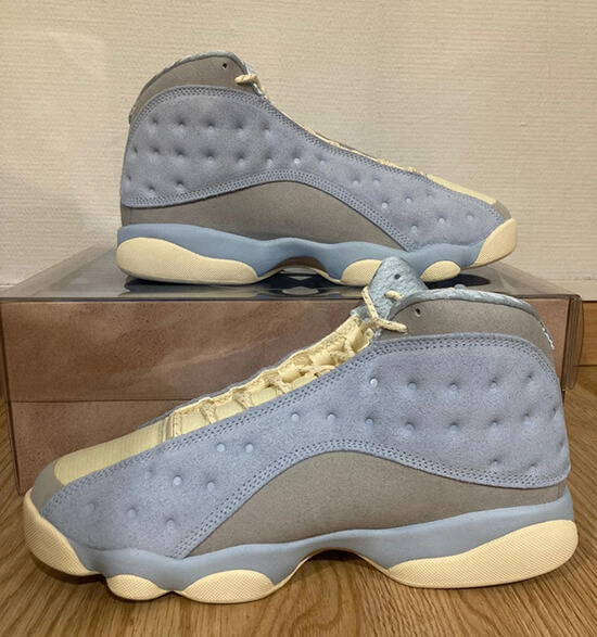 Side-by-side comparison of authentic Jordan 13s and high-quality replicas, highlighting the similarities in design and materials